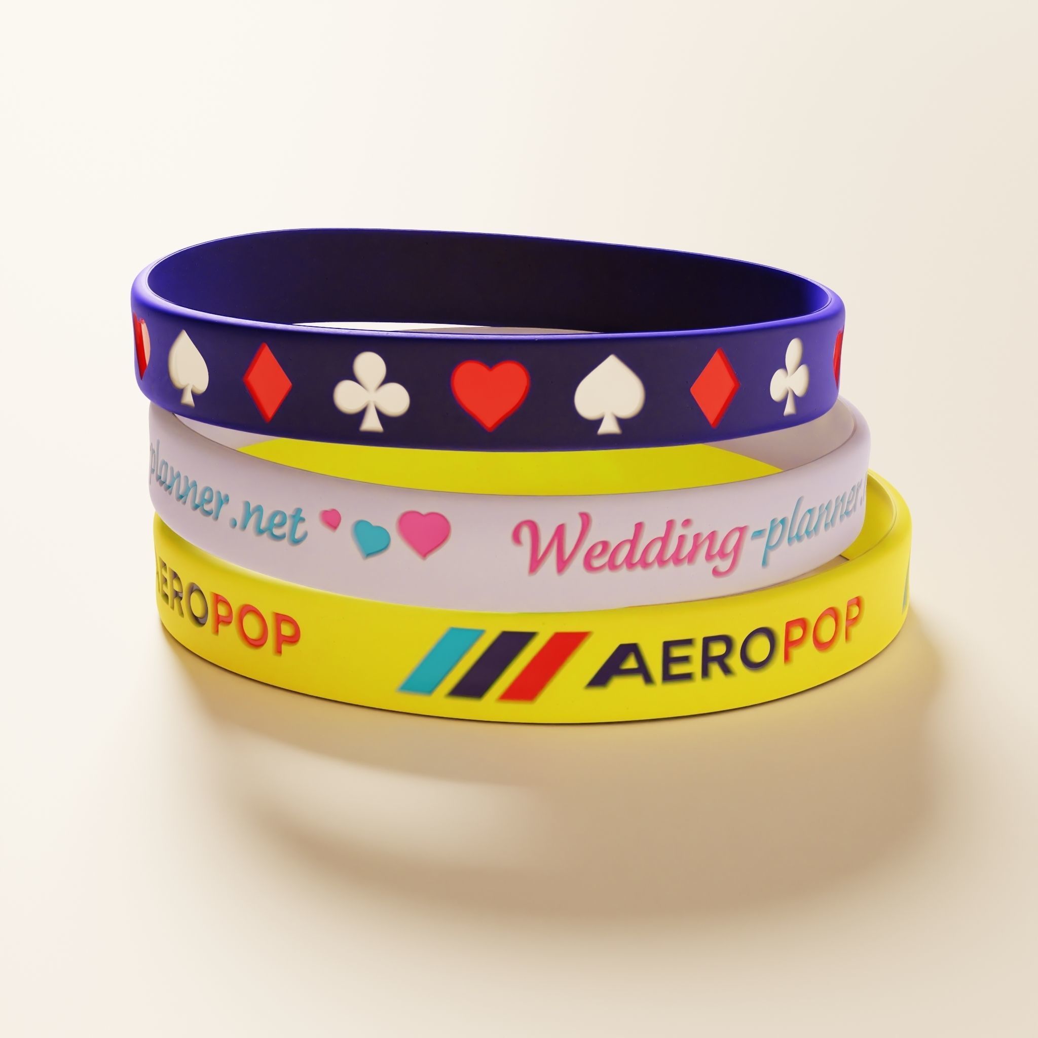 Silicone Wristband Low-poly 3D model_4