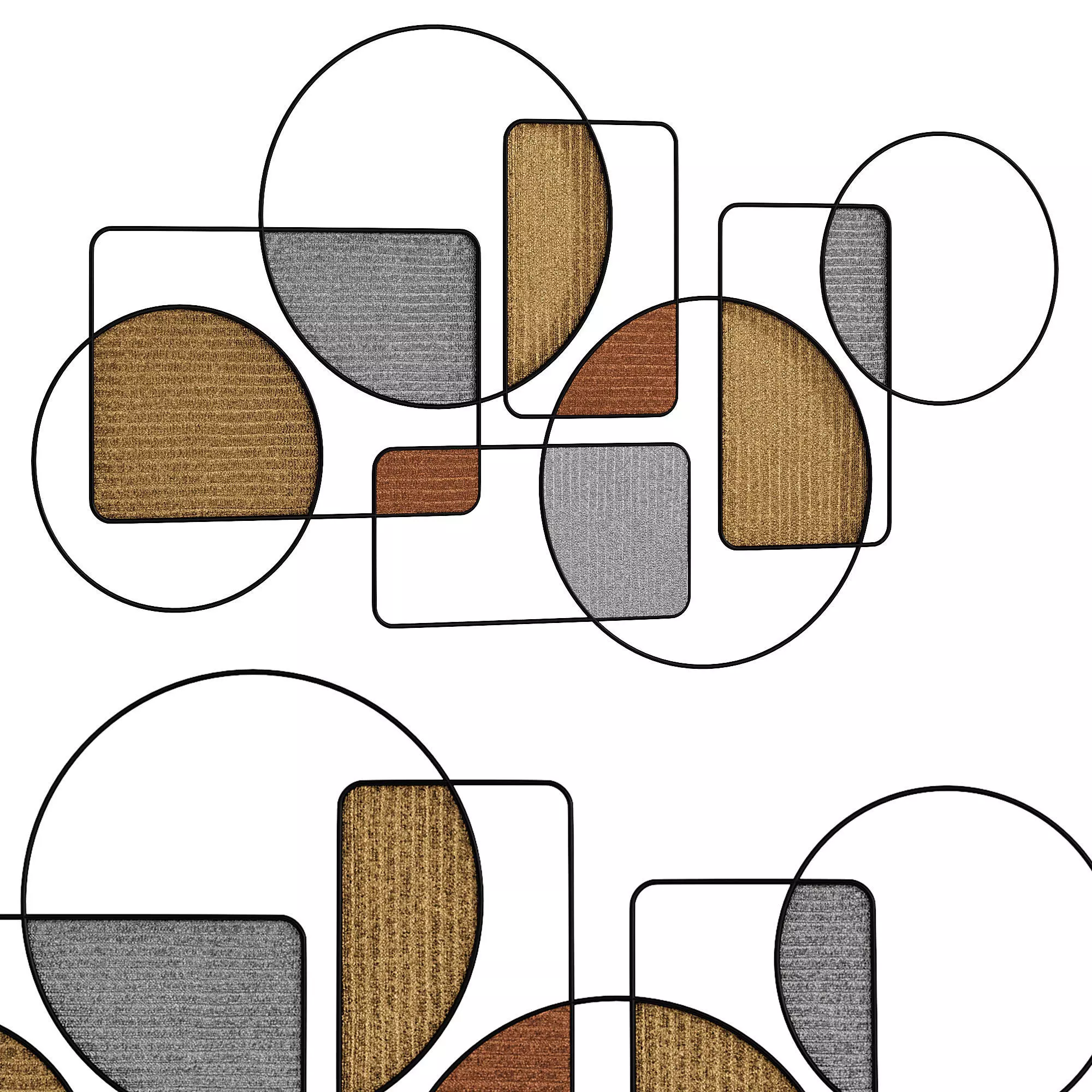  Metallic Shapes Wall Decor by Wayfair 3D model_0