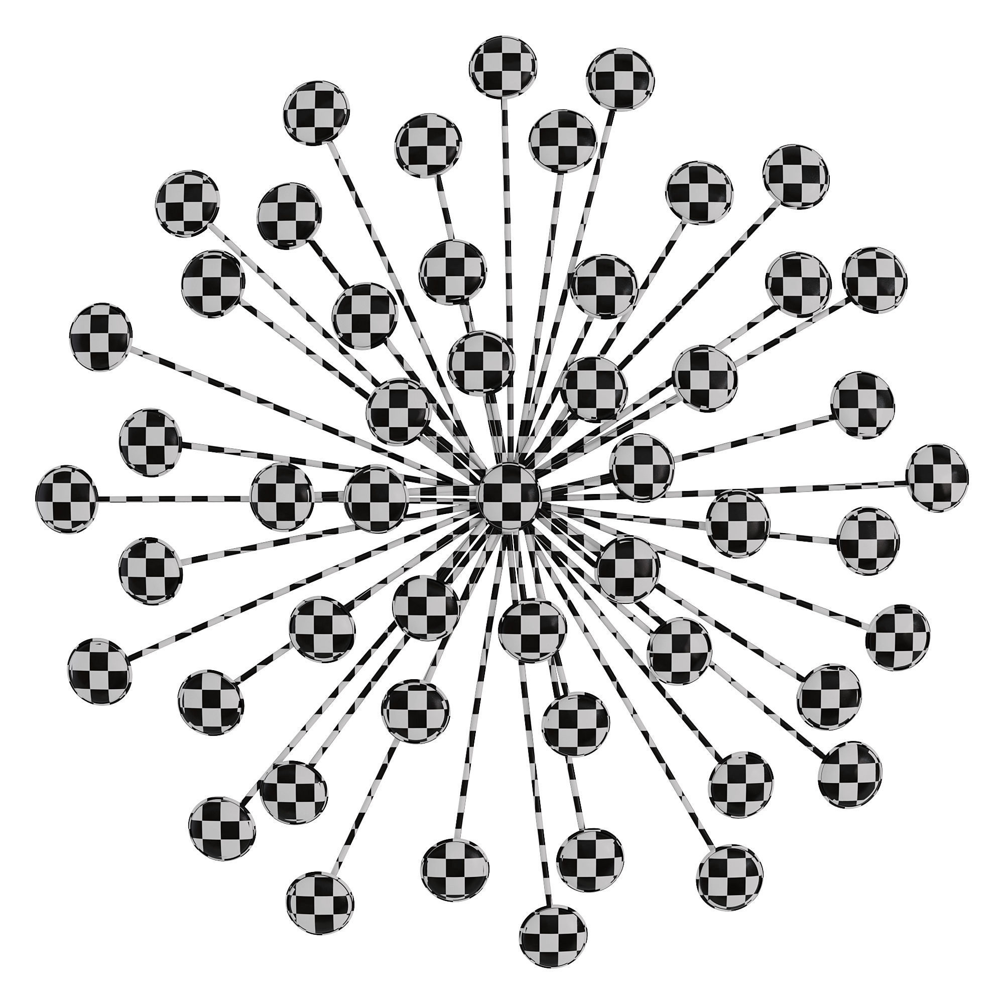 Mercer41 Silver Burst Wall Decor 3D model_4