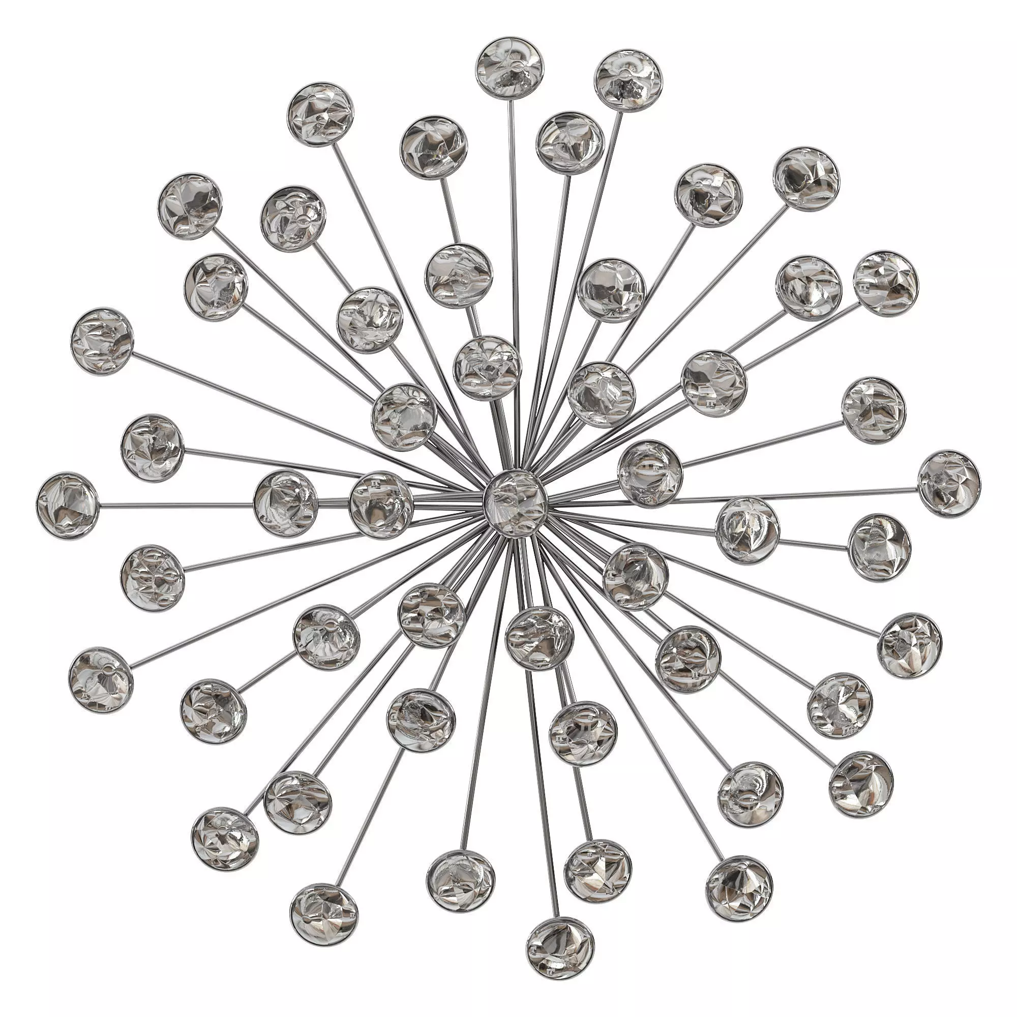 Mercer41 Silver Burst Wall Decor 3D model_0