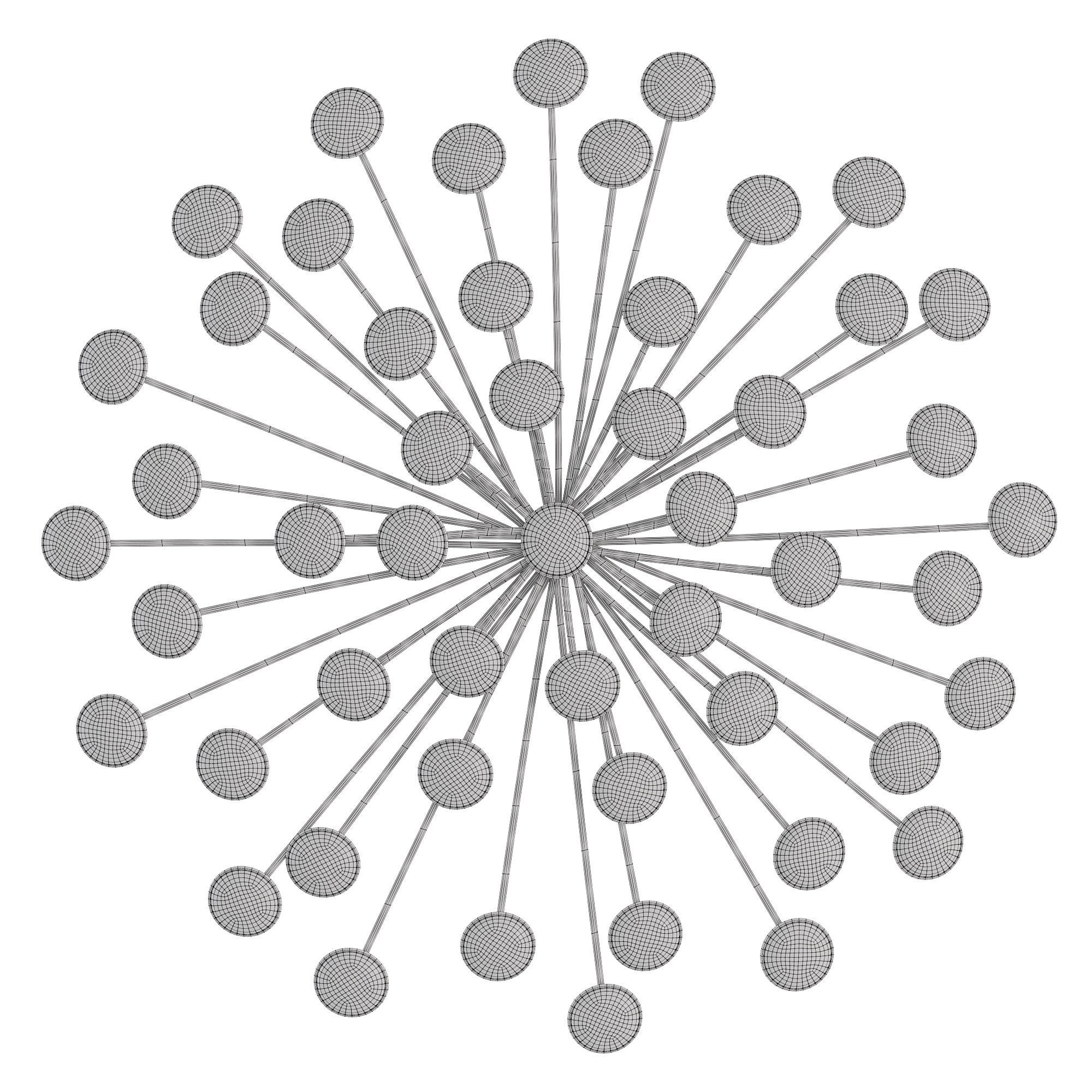 Mercer41 Silver Burst Wall Decor 3D model_3