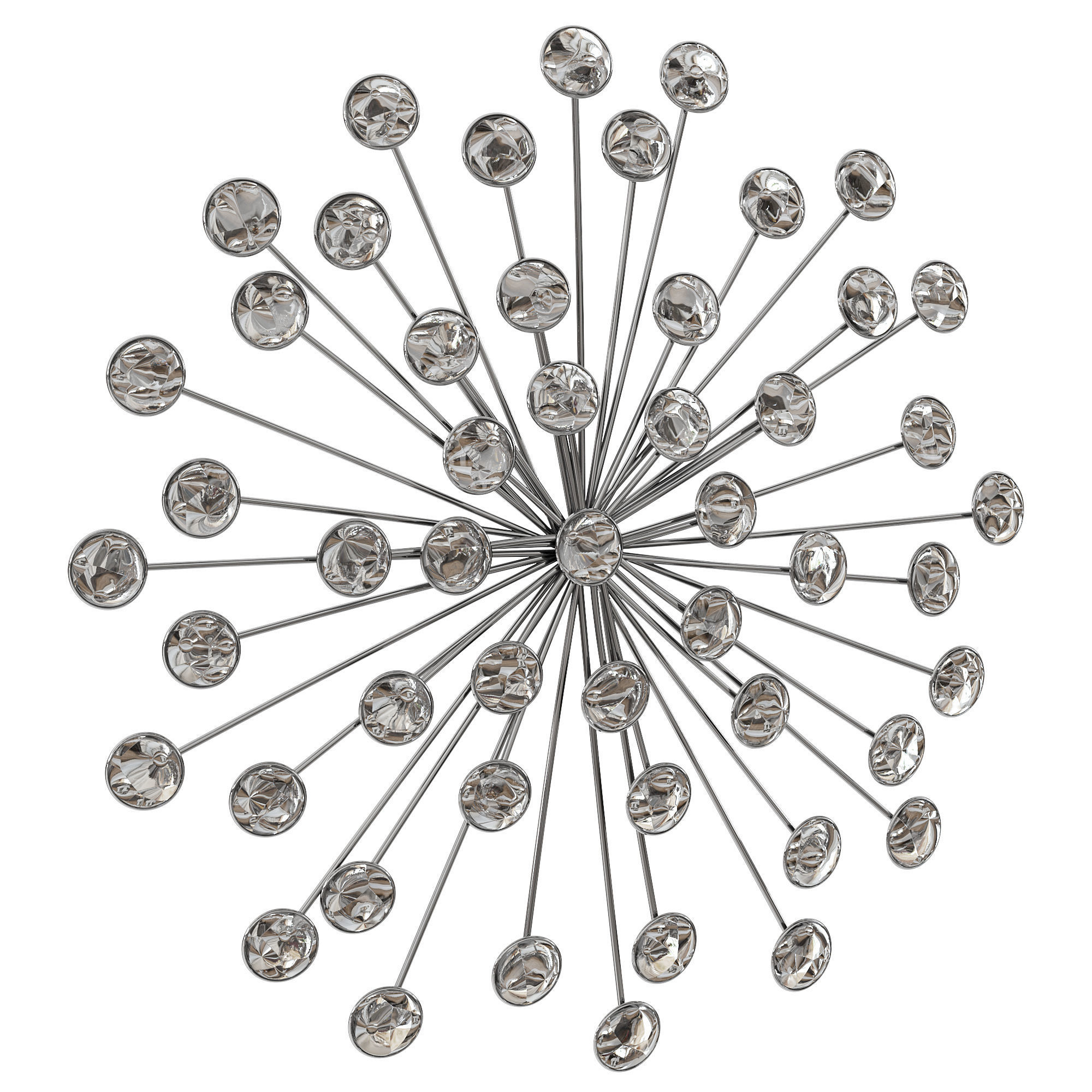 Mercer41 Silver Burst Wall Decor 3D model_1