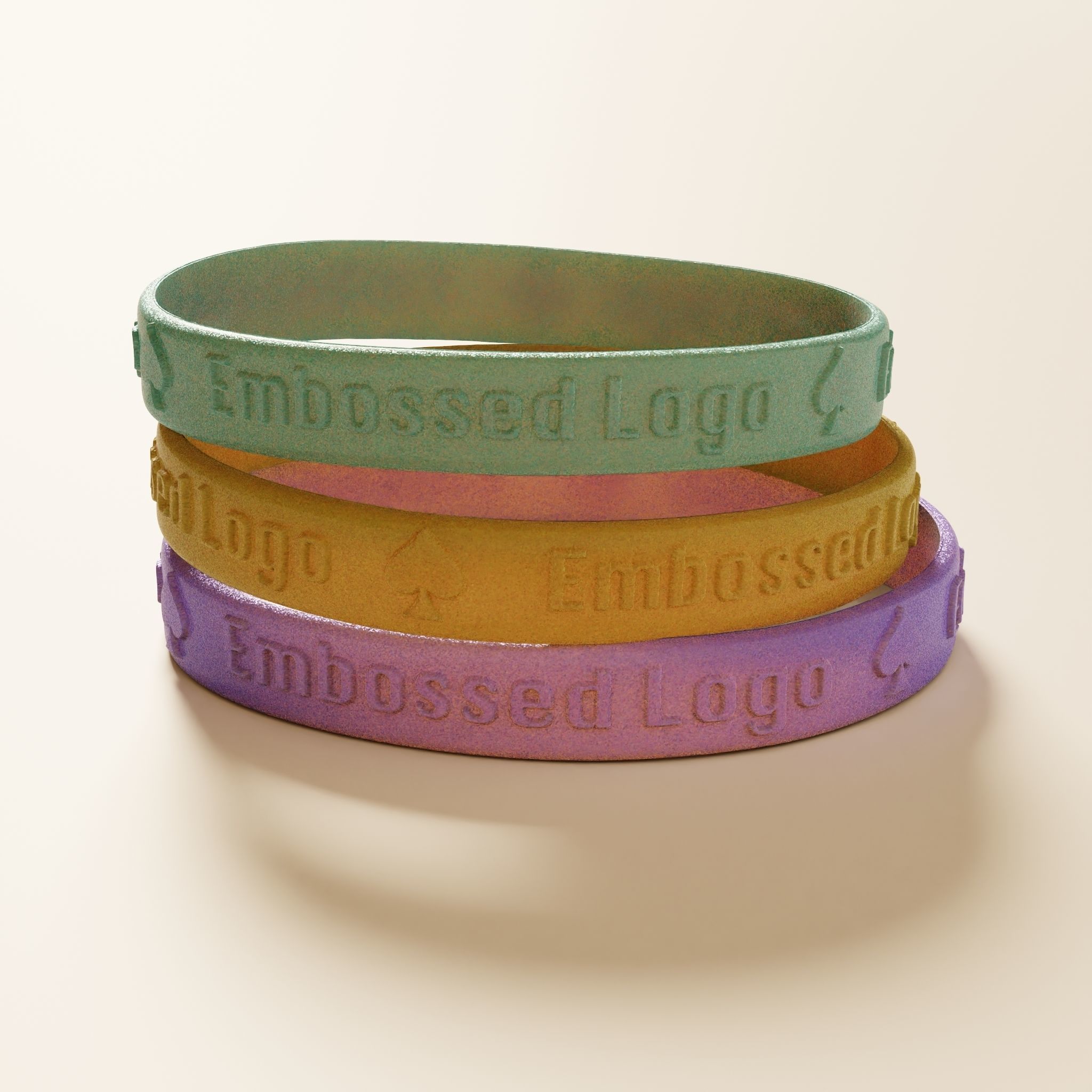 Silicone Wristband Low-poly 3D model_4