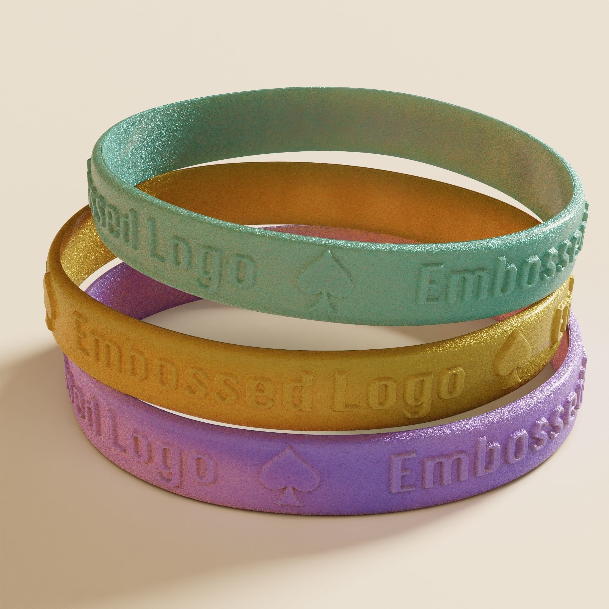 Silicone Wristband Low-poly 3D model_3
