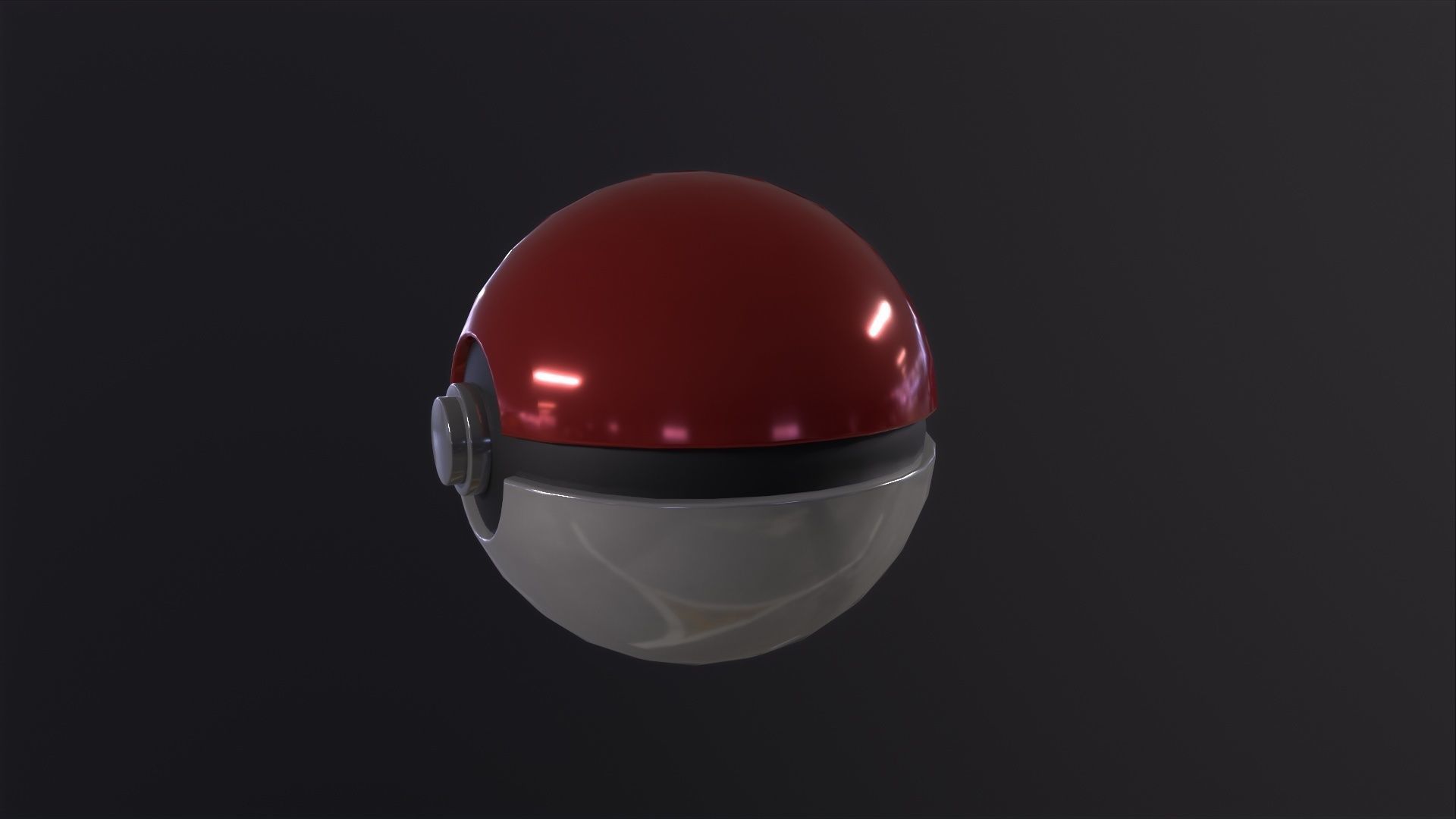 Realistic pokeball 3D Model Low-poly 3D model_6