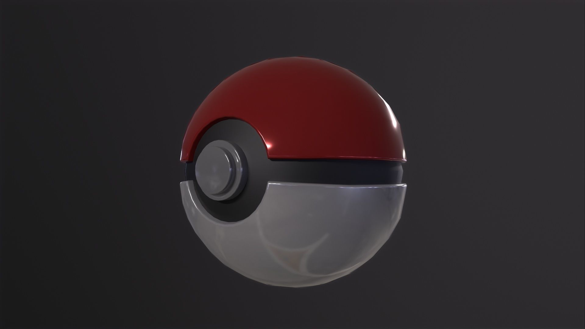 Realistic pokeball 3D Model Low-poly 3D model_4