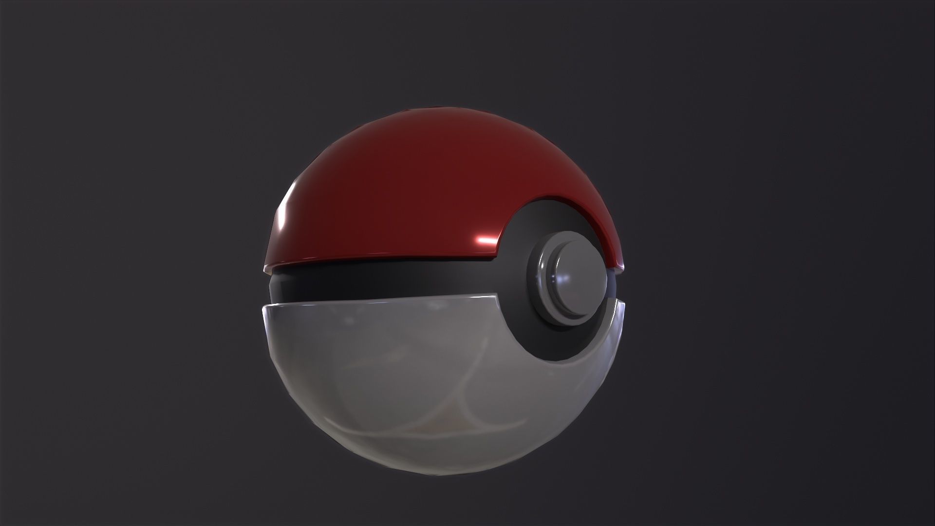 Realistic pokeball 3D Model Low-poly 3D model_2