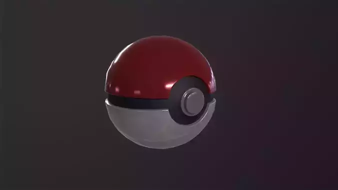 Realistic pokeball 3D Model Low-poly 3D model