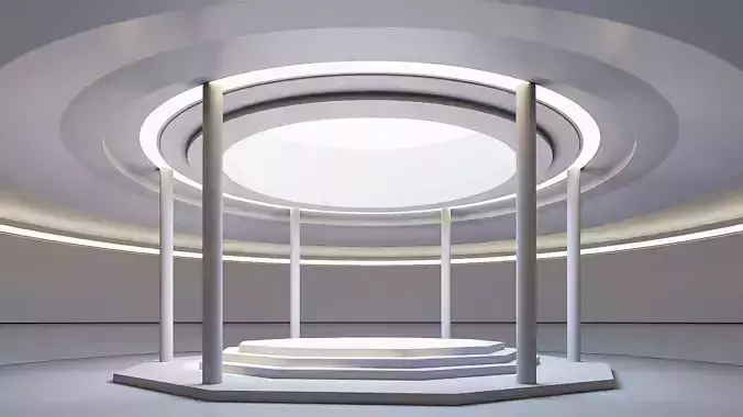 Low Poly Interior space 12 Low-poly 3D model
