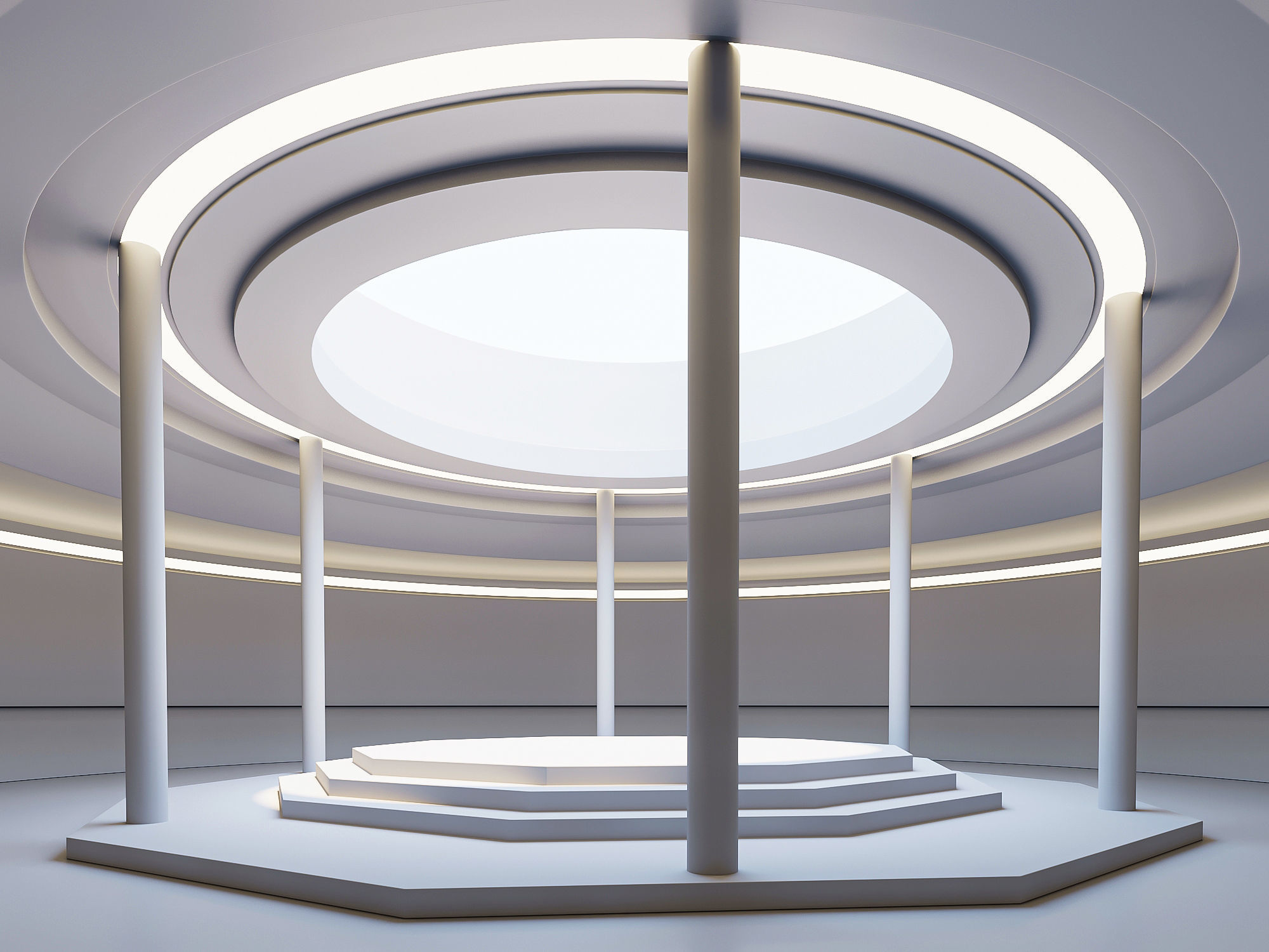 Low Poly Interior space 12 Low-poly 3D model_1