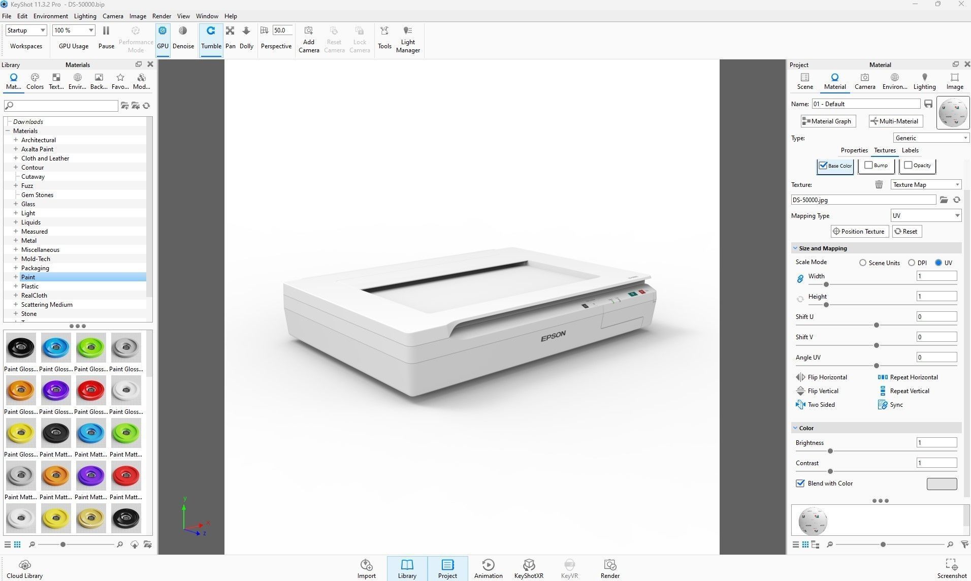 Epson WorkForce DS-50000 Color Document Scanner Low-poly 3D model_22