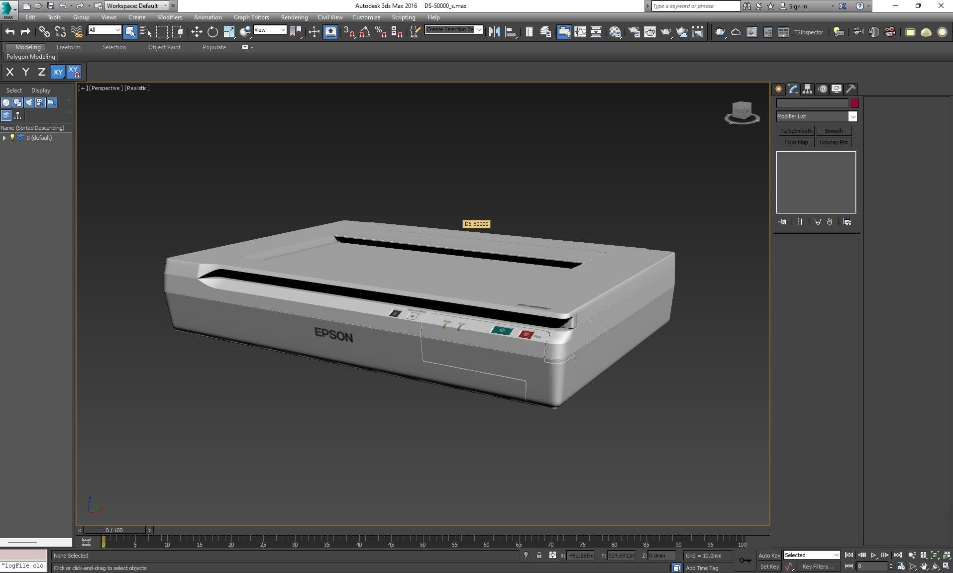 Epson WorkForce DS-50000 Color Document Scanner Low-poly 3D model_23