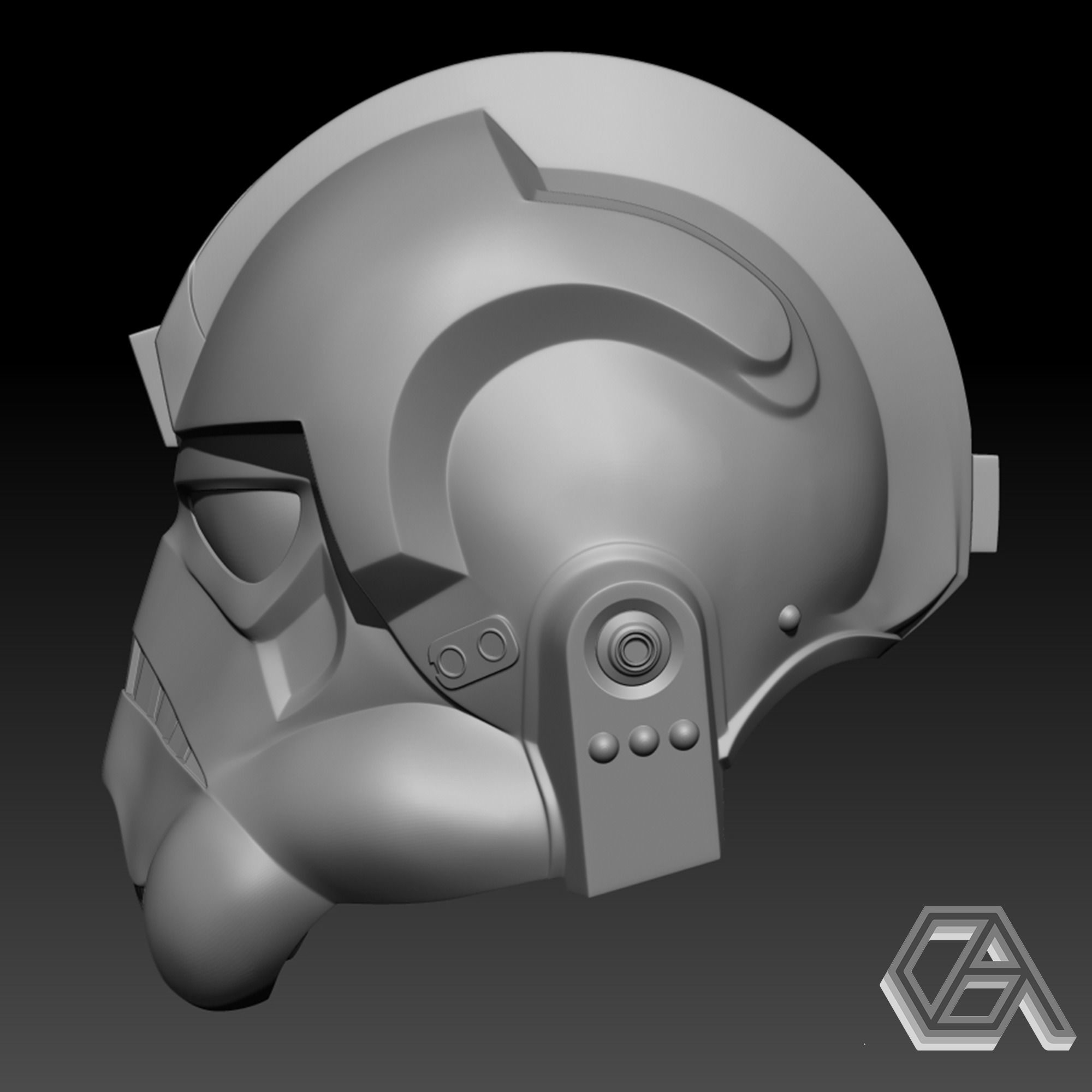 STAR WARS - TIE FIGHTER PILOT HELMET 3D print model_2