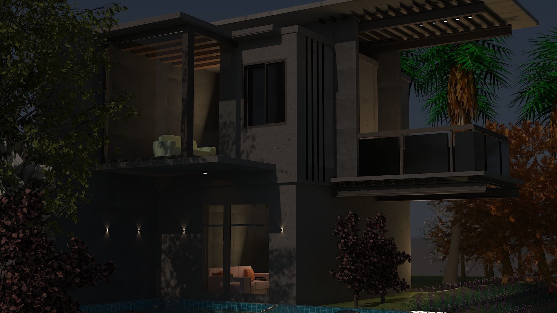 bunglow elevation  3D model_1