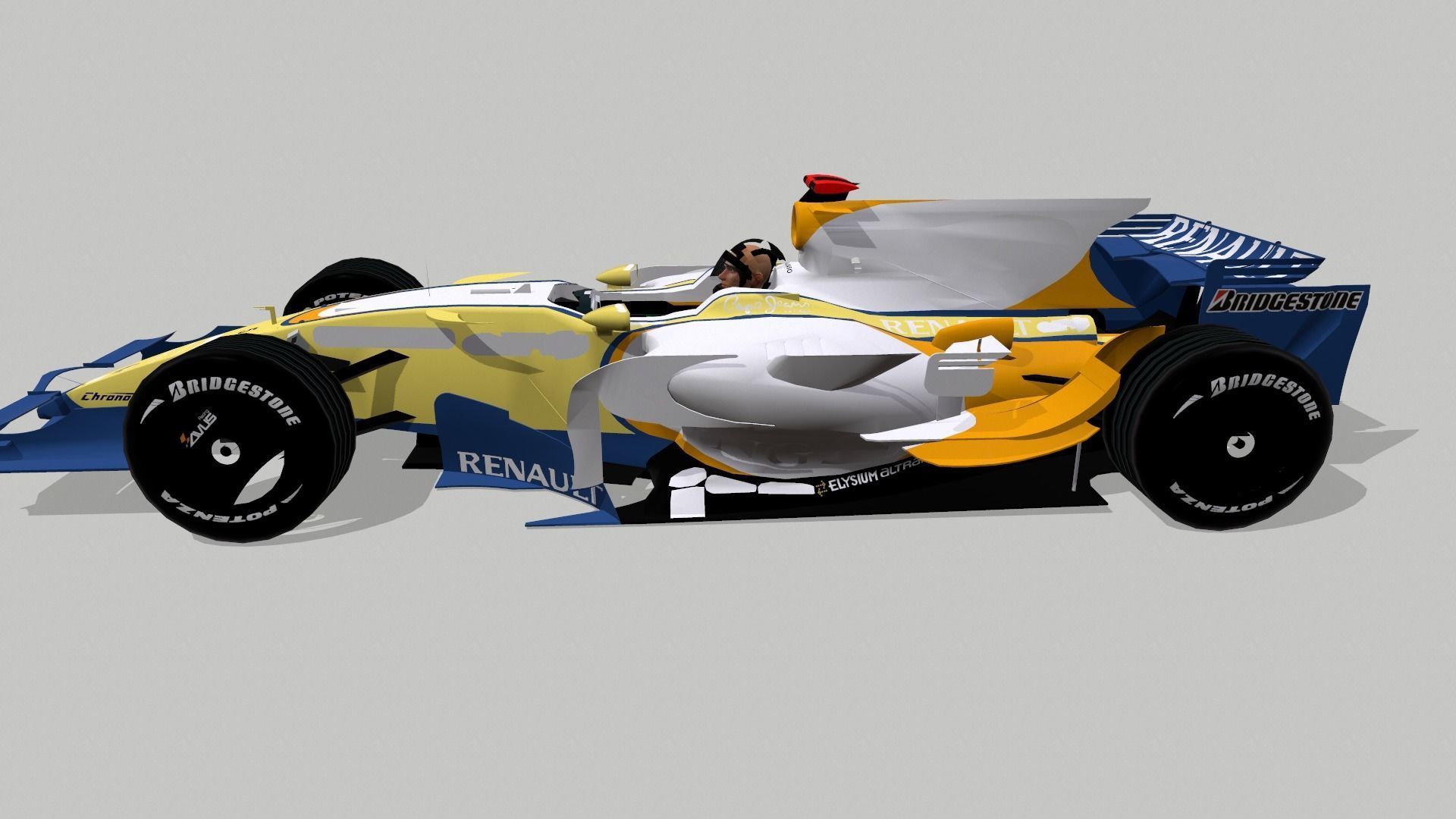 F1  Formula car 3D model_9