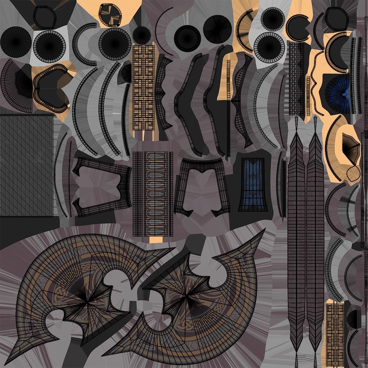 6 Battle Axes Collection All PBR Unity UE Textures Included _9