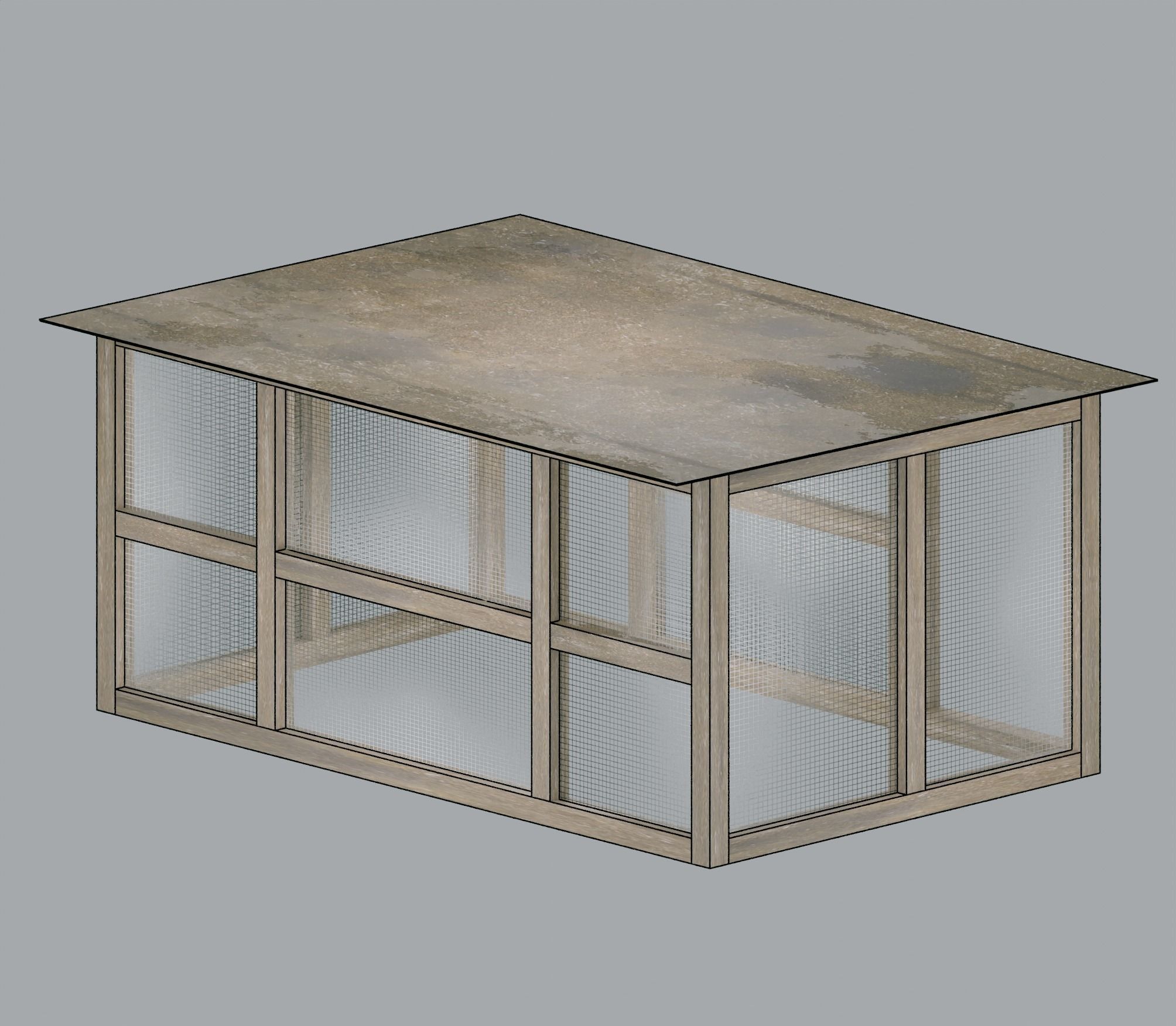 Cage for small animals Low-poly 3D model_1