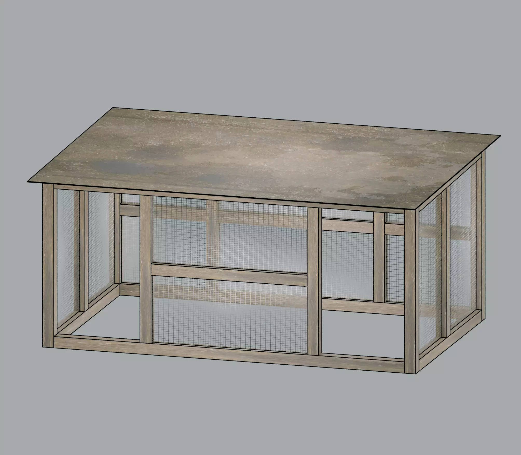 Cage for small animals Low-poly 3D model_0