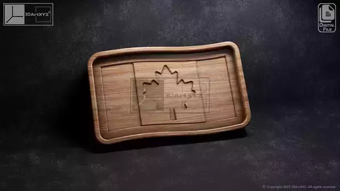 Canada Wavy Flag Tray - CNC Files for Wood 3D model