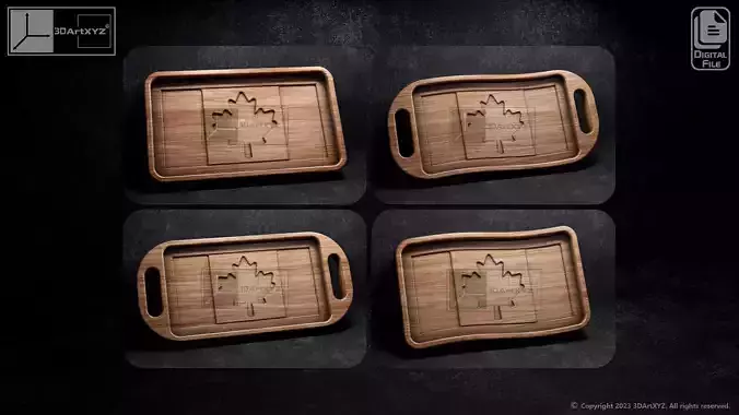 Canada Flag Trays Pack - CNC Files for Wood