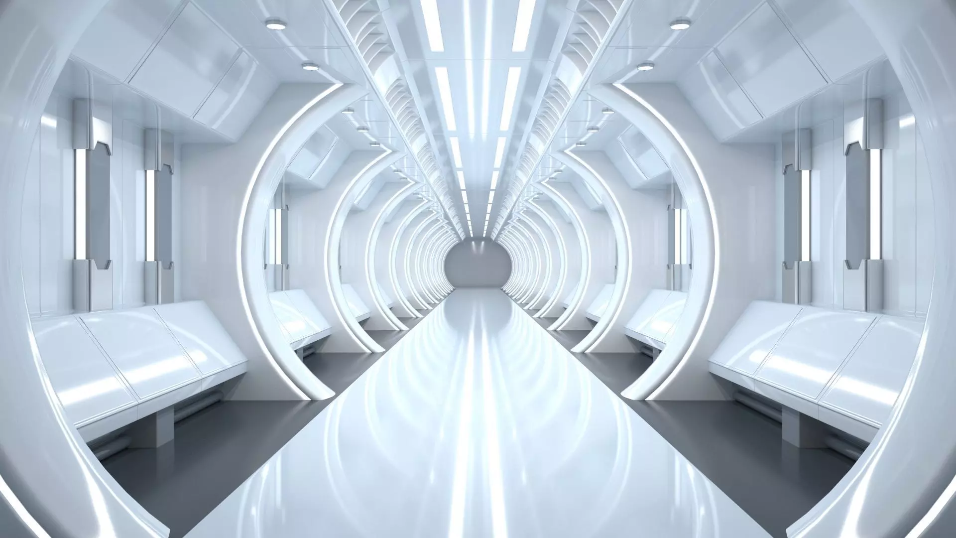 Sci-Fi Futuristic Corridor 3D model_0