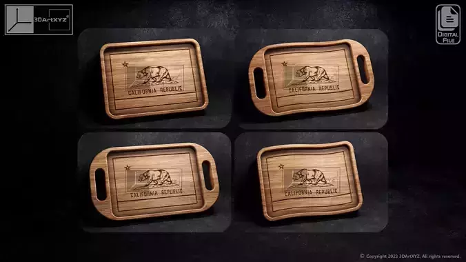California Trays Pack - CNC Files for Wood 3D model
