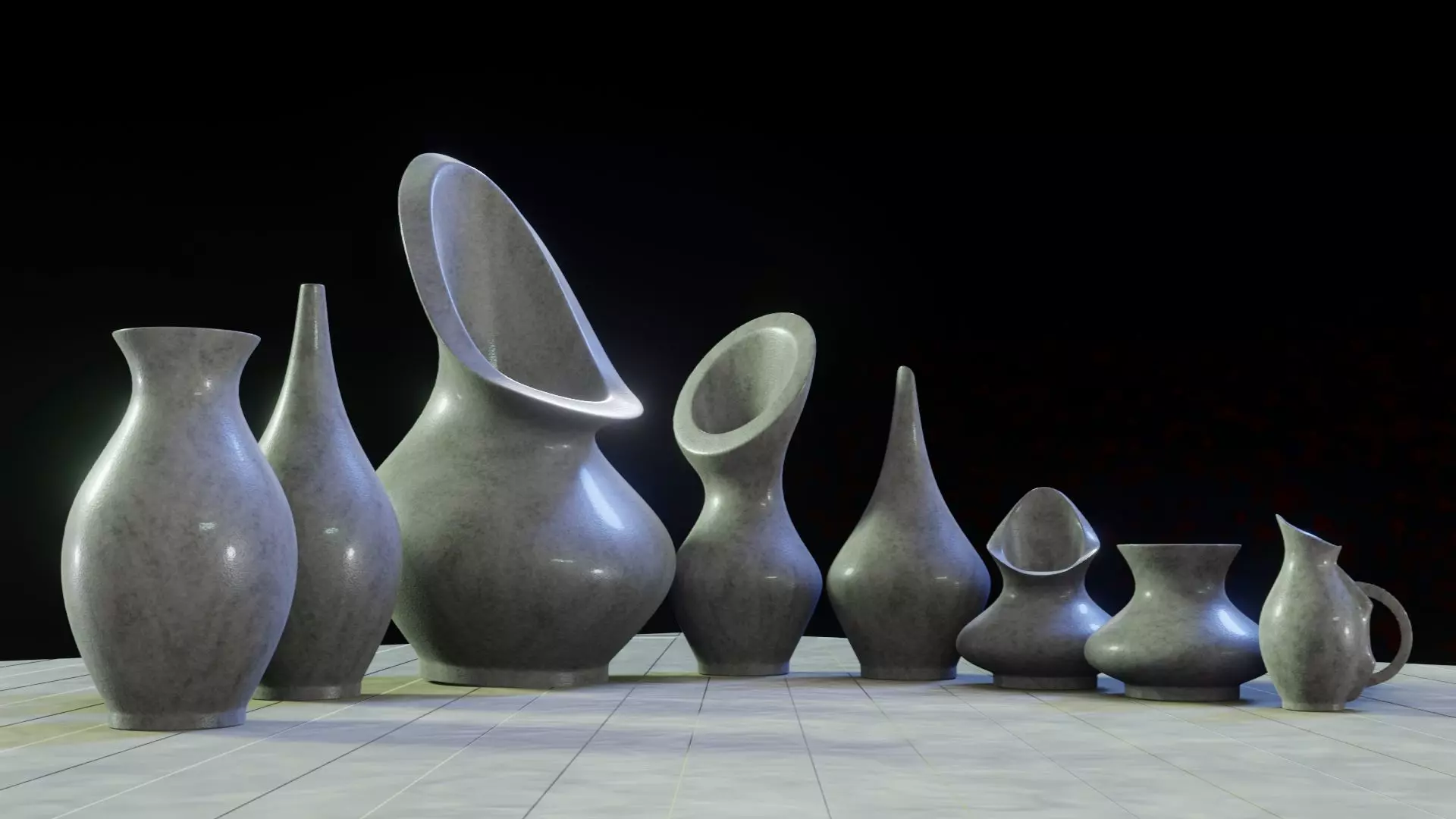 Photorealistic Vase Set 3D model_0