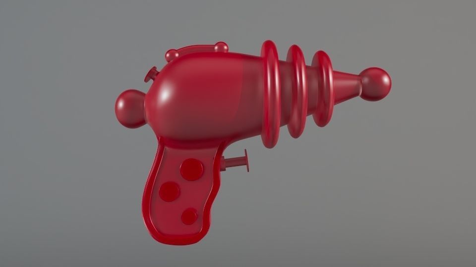 Toy Water Gun Pistol 3D model_5