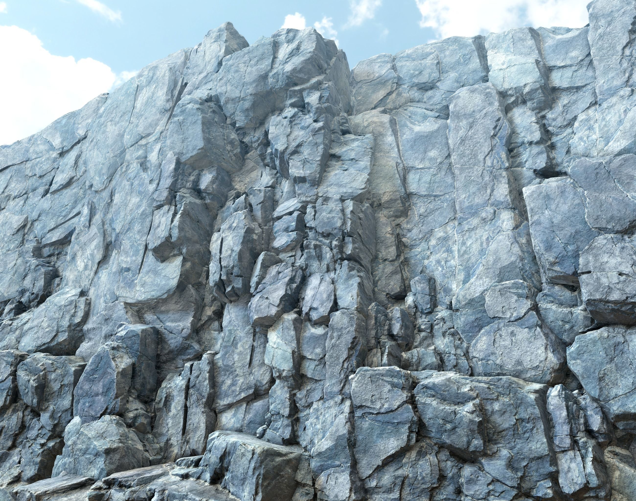 Low poly Gray Modular Rock 230706 Low-poly 3D model_1