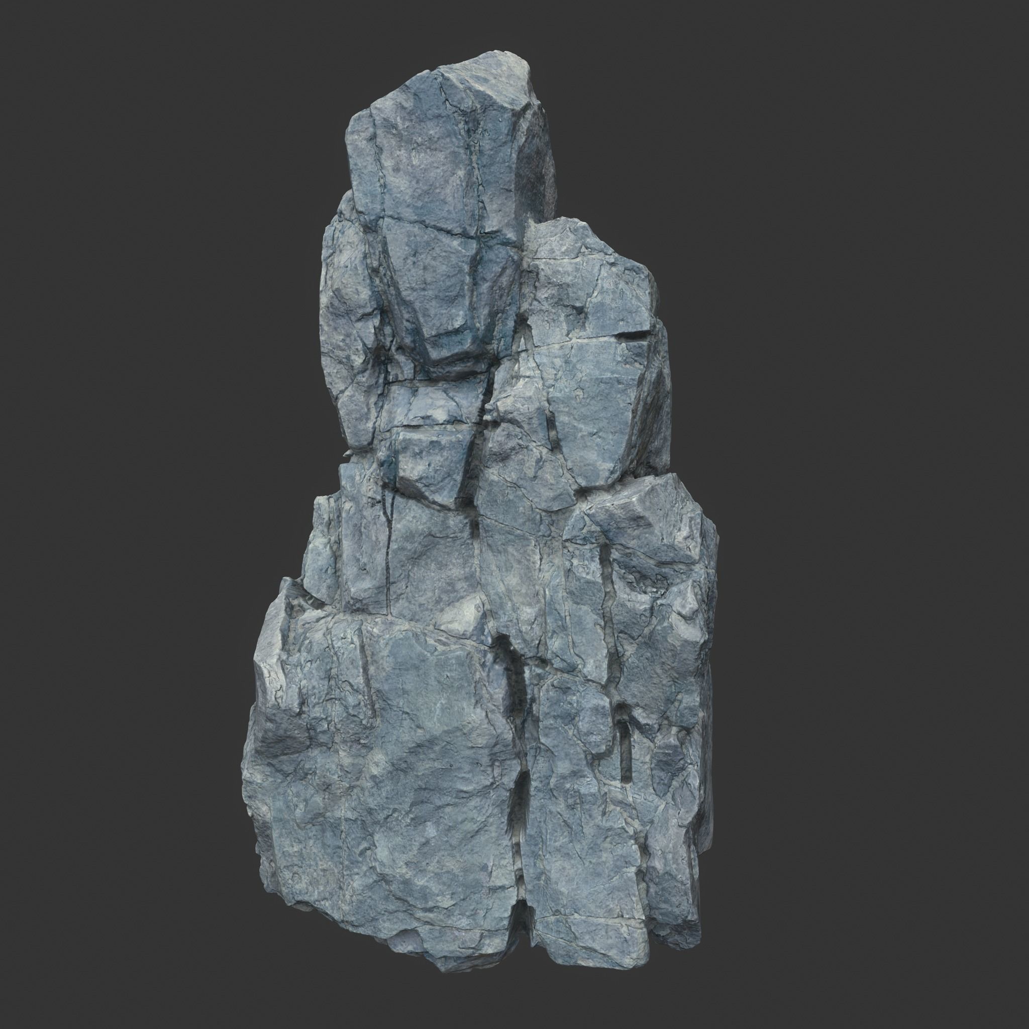 Low poly Gray Modular Rock 230706 Low-poly 3D model_14