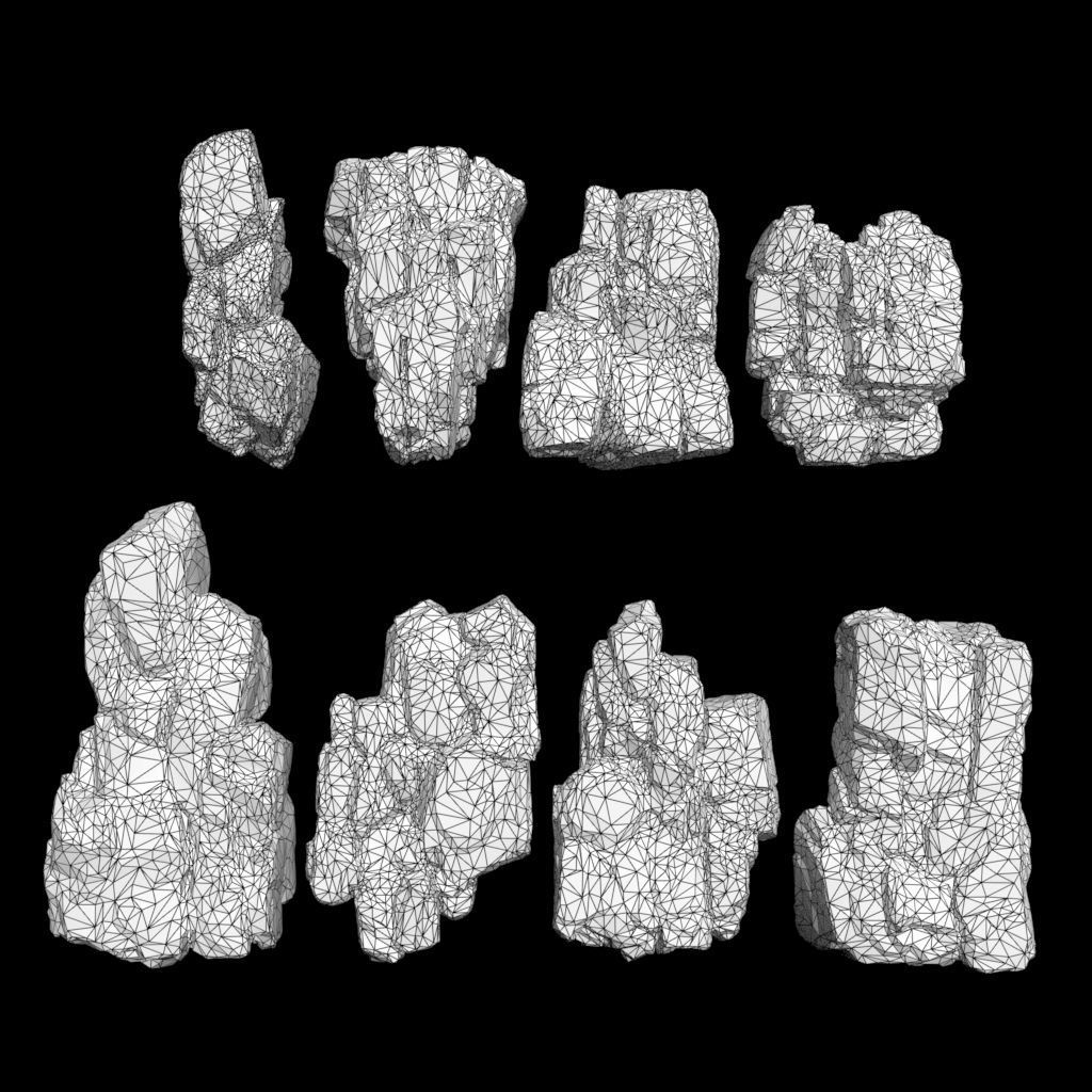 Low poly Yellow Modular Rock 230706 Low-poly 3D model_5