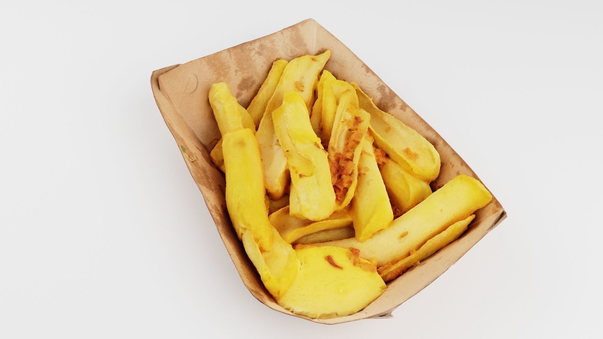 Potato dip dipping fried fry sauce with greens 3D model_2