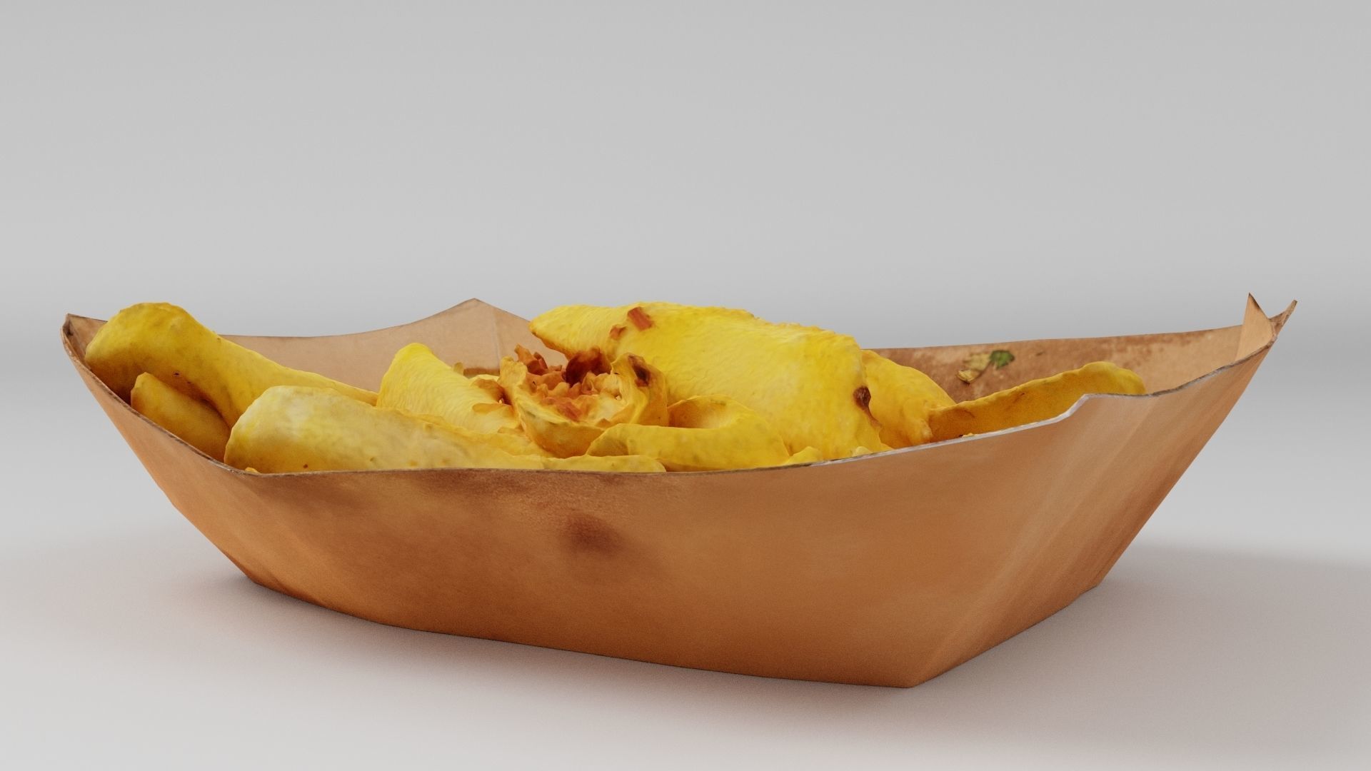 Potato dip dipping fried fry sauce with greens 3D model_6