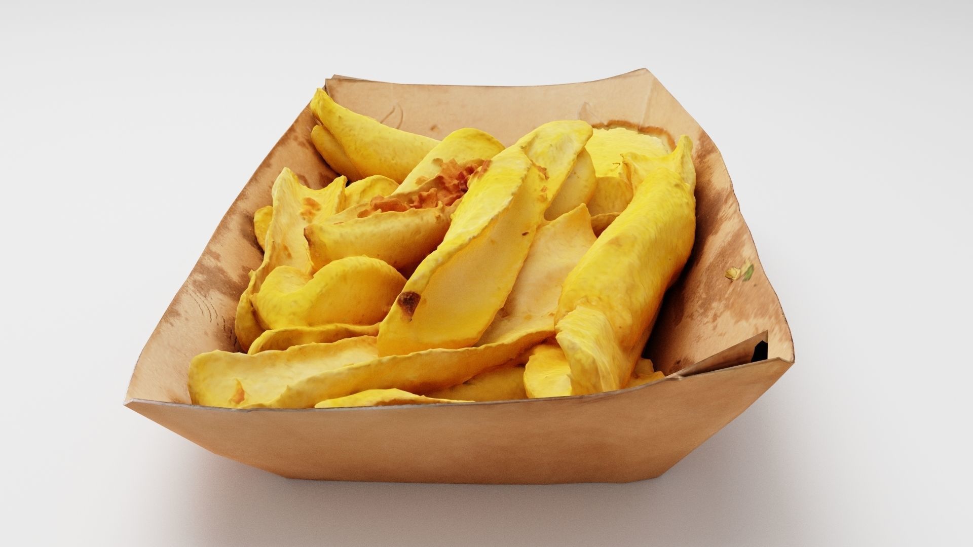 Potato dip dipping fried fry sauce with greens 3D model_1