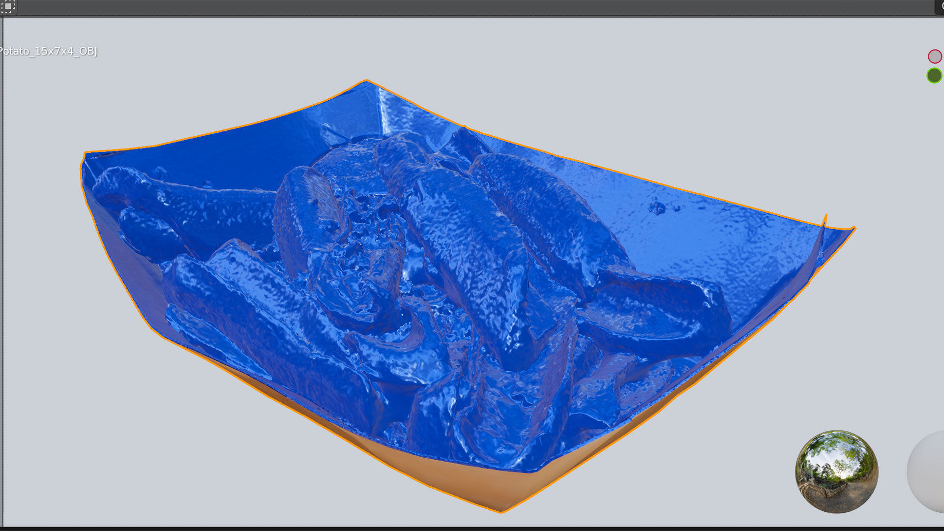 Potato dip dipping fried fry sauce with greens 3D model_5