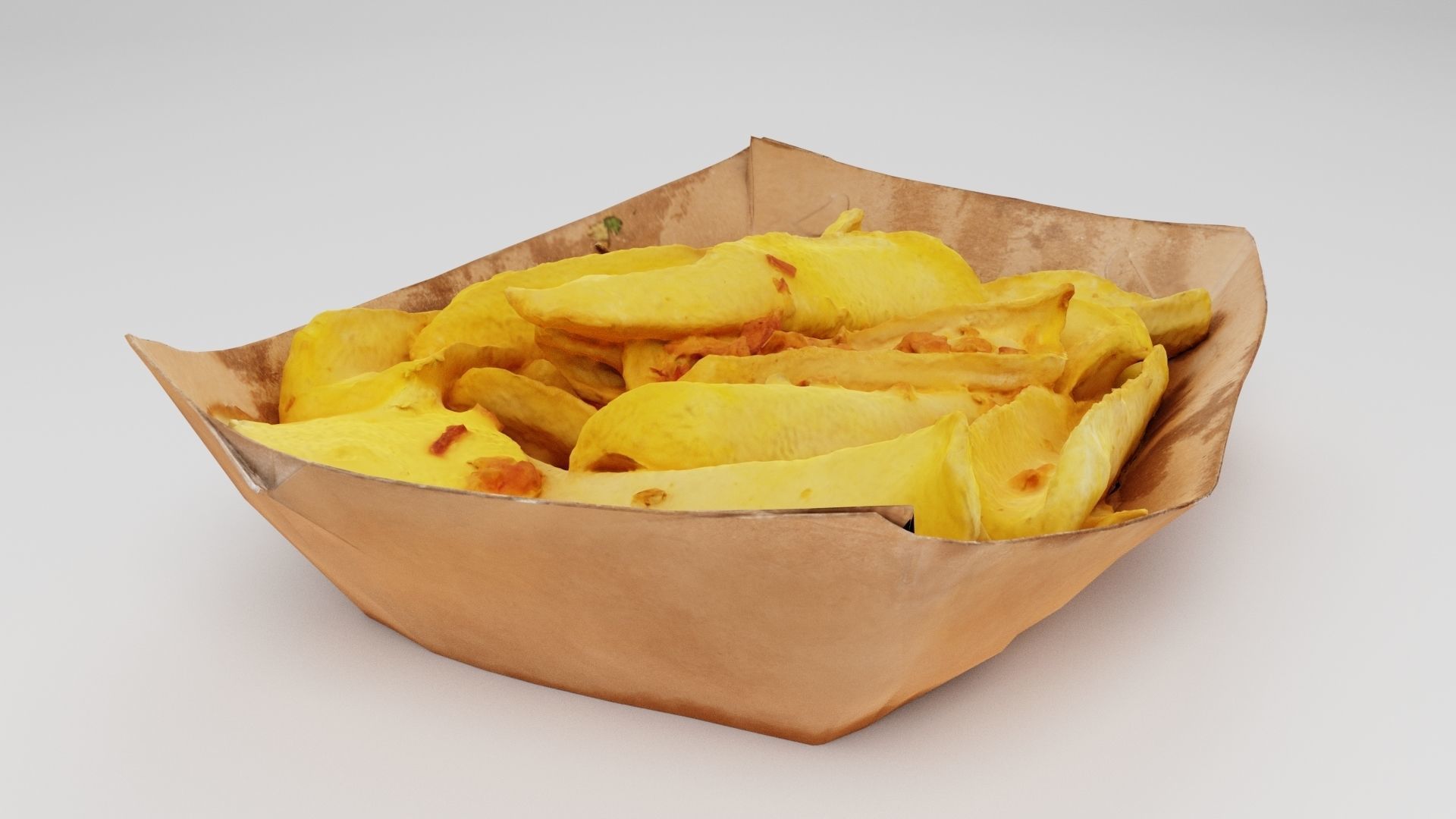 Potato dip dipping fried fry sauce with greens 3D model_3