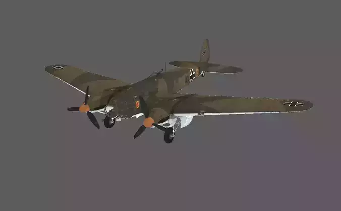 He-111 World War II air bomber 3D CG model