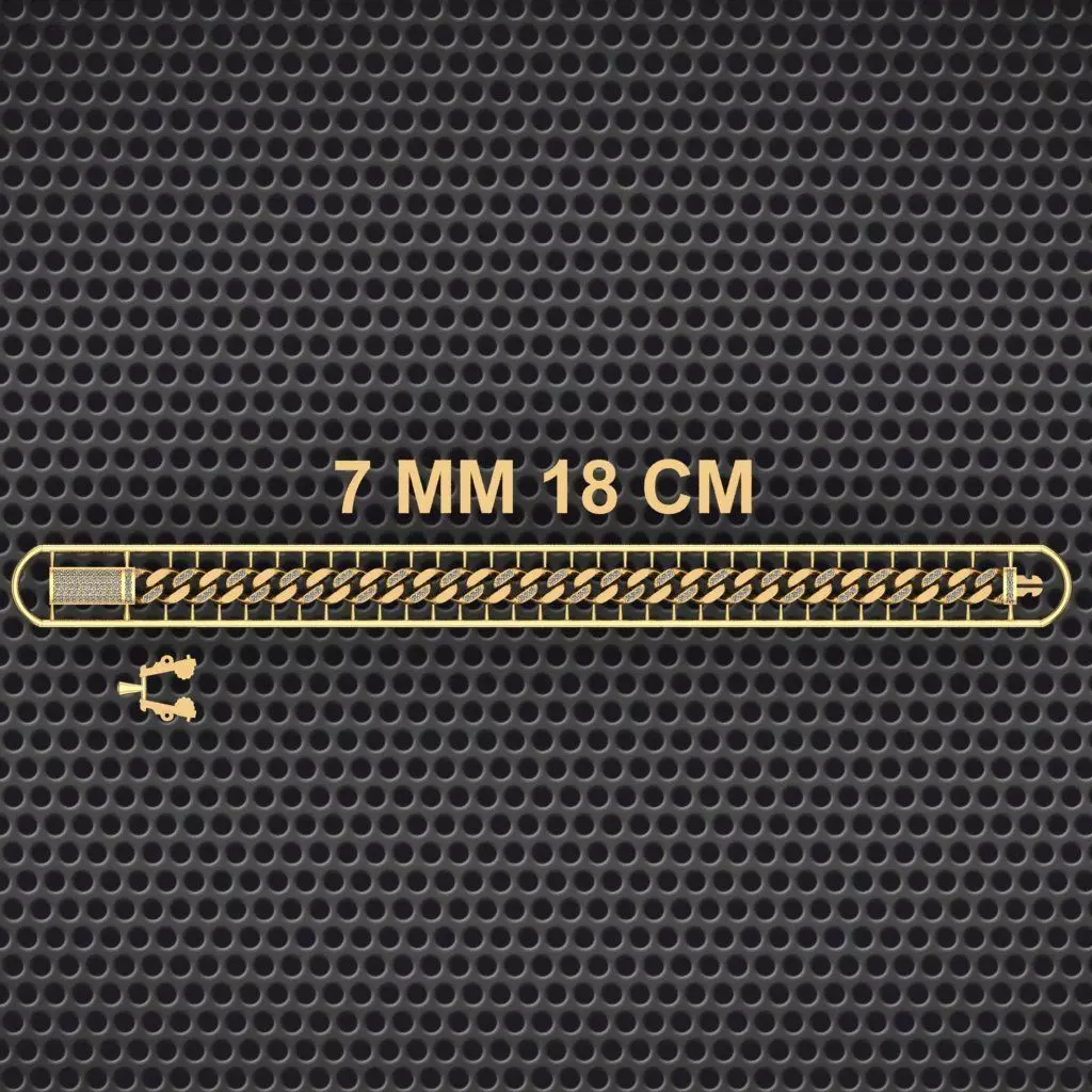 7 MM 18 CM CUBAN LINK CHAIN FOR BRACELET OR NECKLACE 3D print model_0
