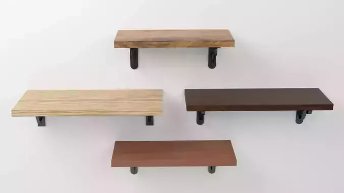 Wooden Shelf 3D Model