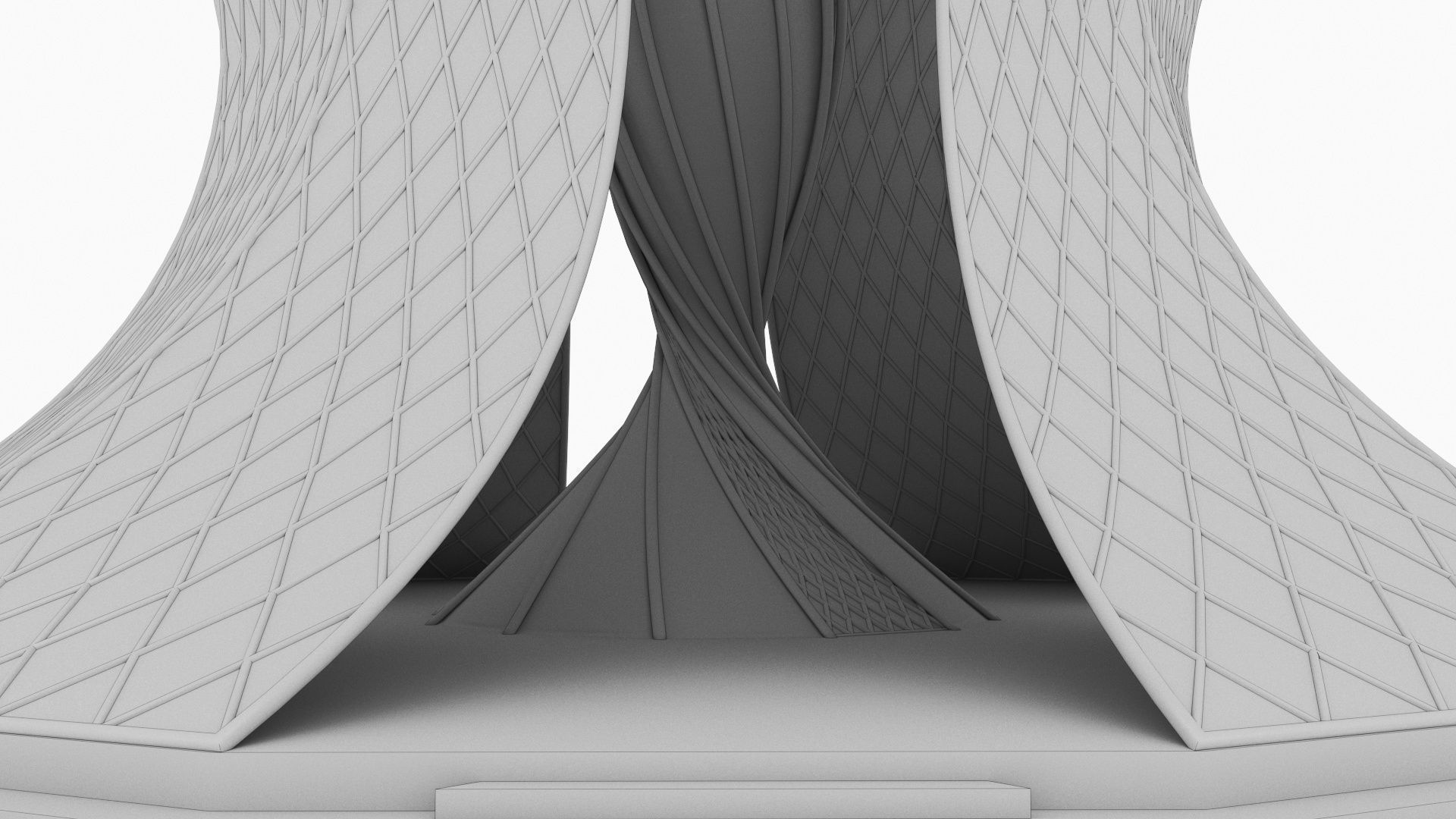 Scifi Totem Sculpture 3D model_8