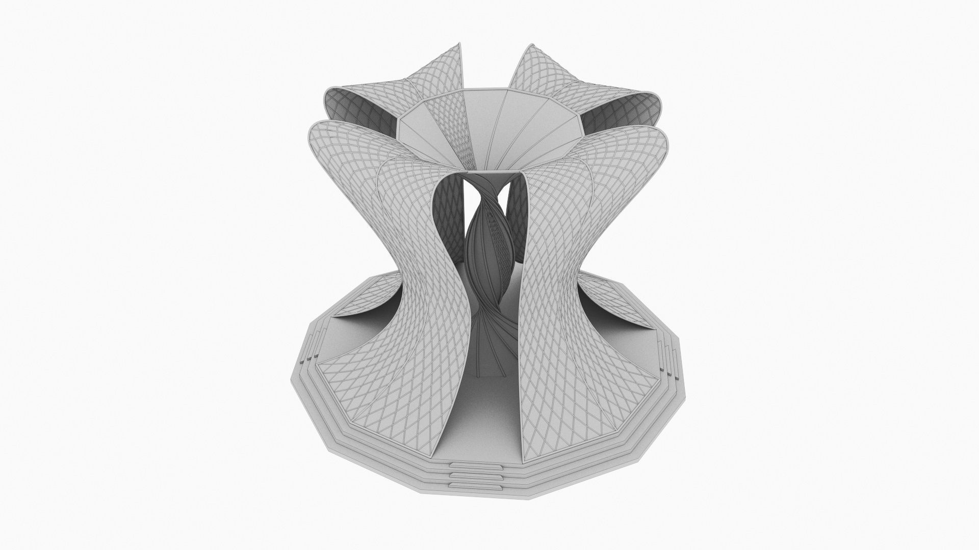 Scifi Totem Sculpture 3D model_6