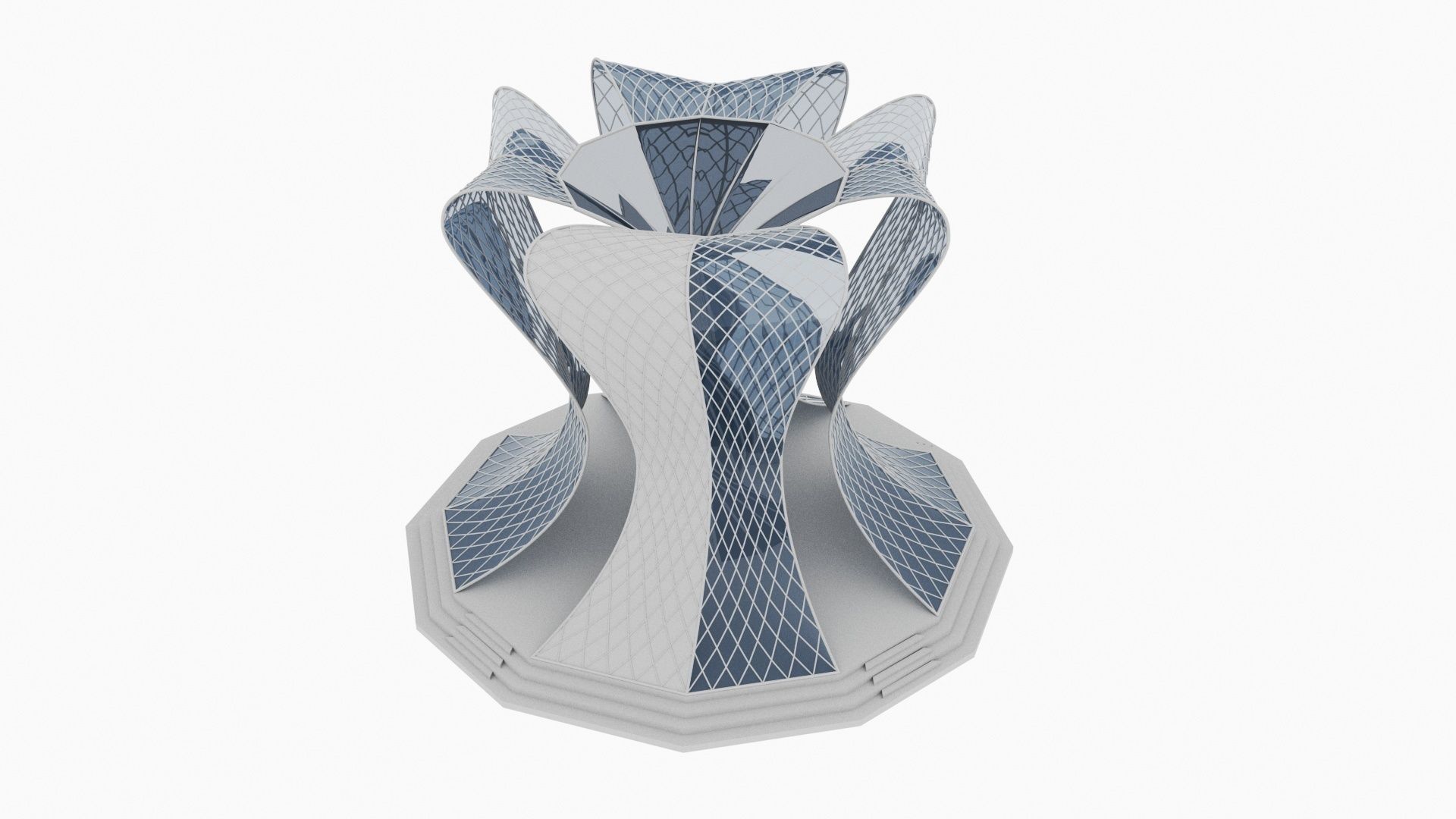 Scifi Totem Sculpture 3D model_2