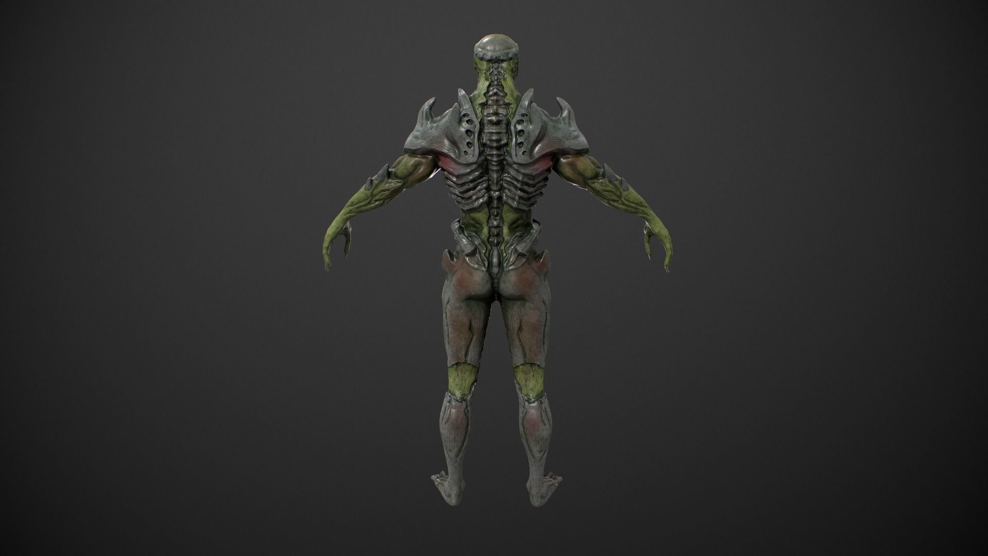 Mutant 2 Humanoid Monster Low-poly 3D model_19