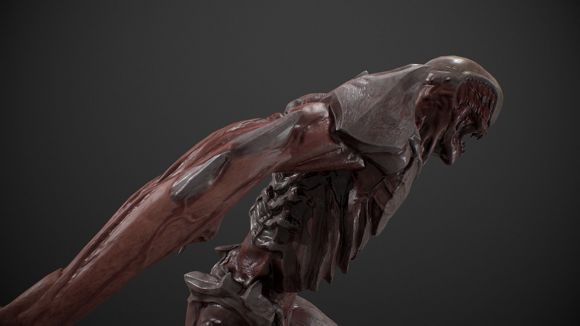 Mutant 2 Humanoid Monster Low-poly 3D model_9