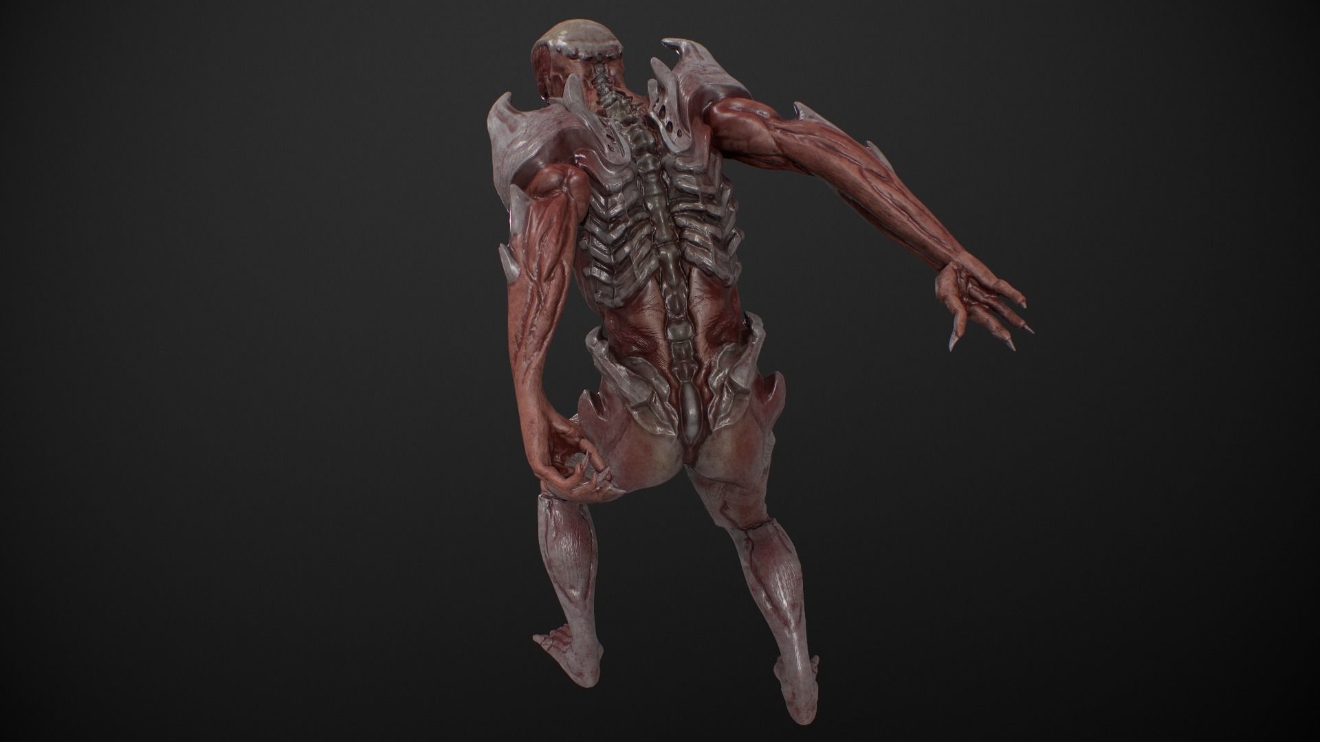 Mutant 2 Humanoid Monster Low-poly 3D model_5
