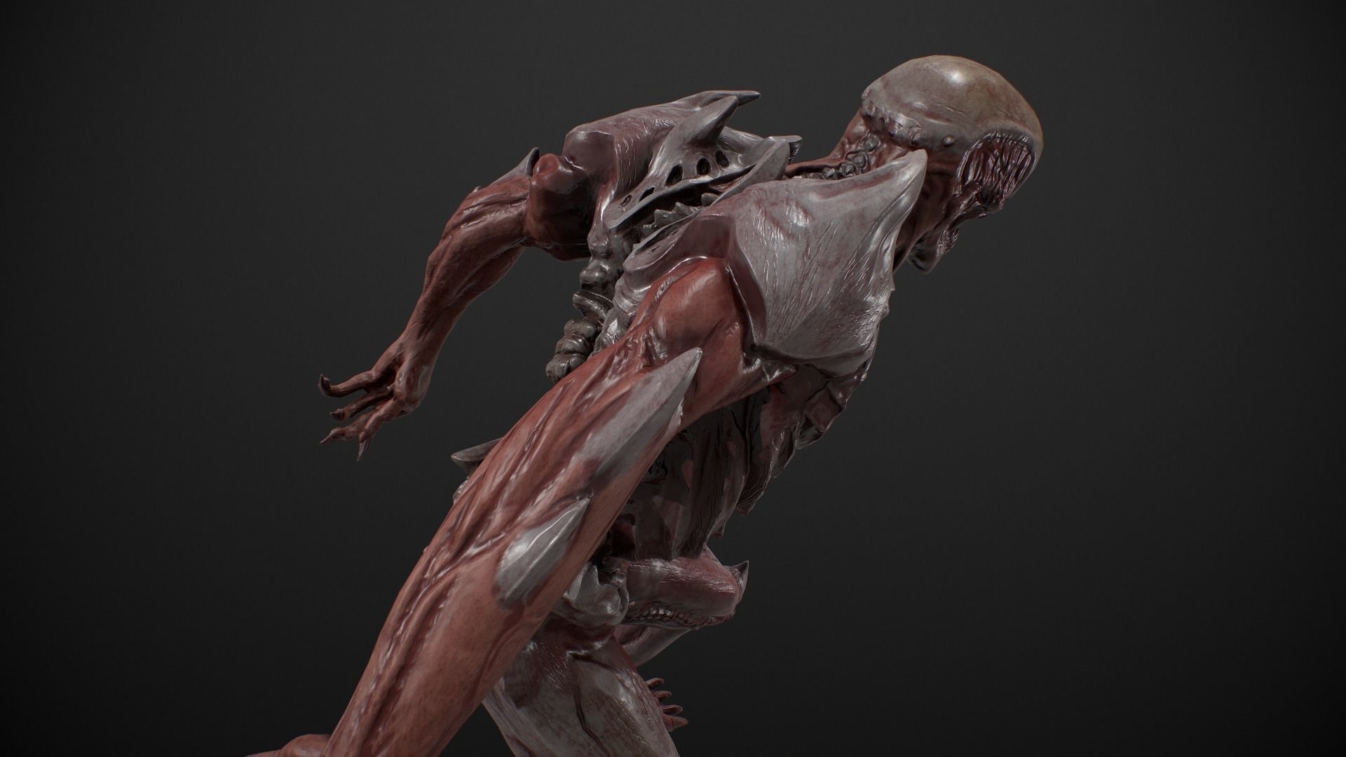 Mutant 2 Humanoid Monster Low-poly 3D model_7