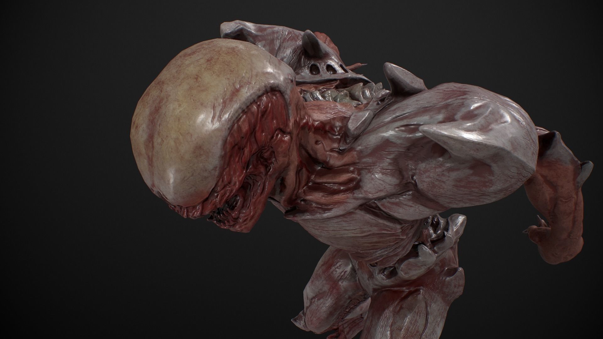 Mutant 2 Humanoid Monster Low-poly 3D model_10