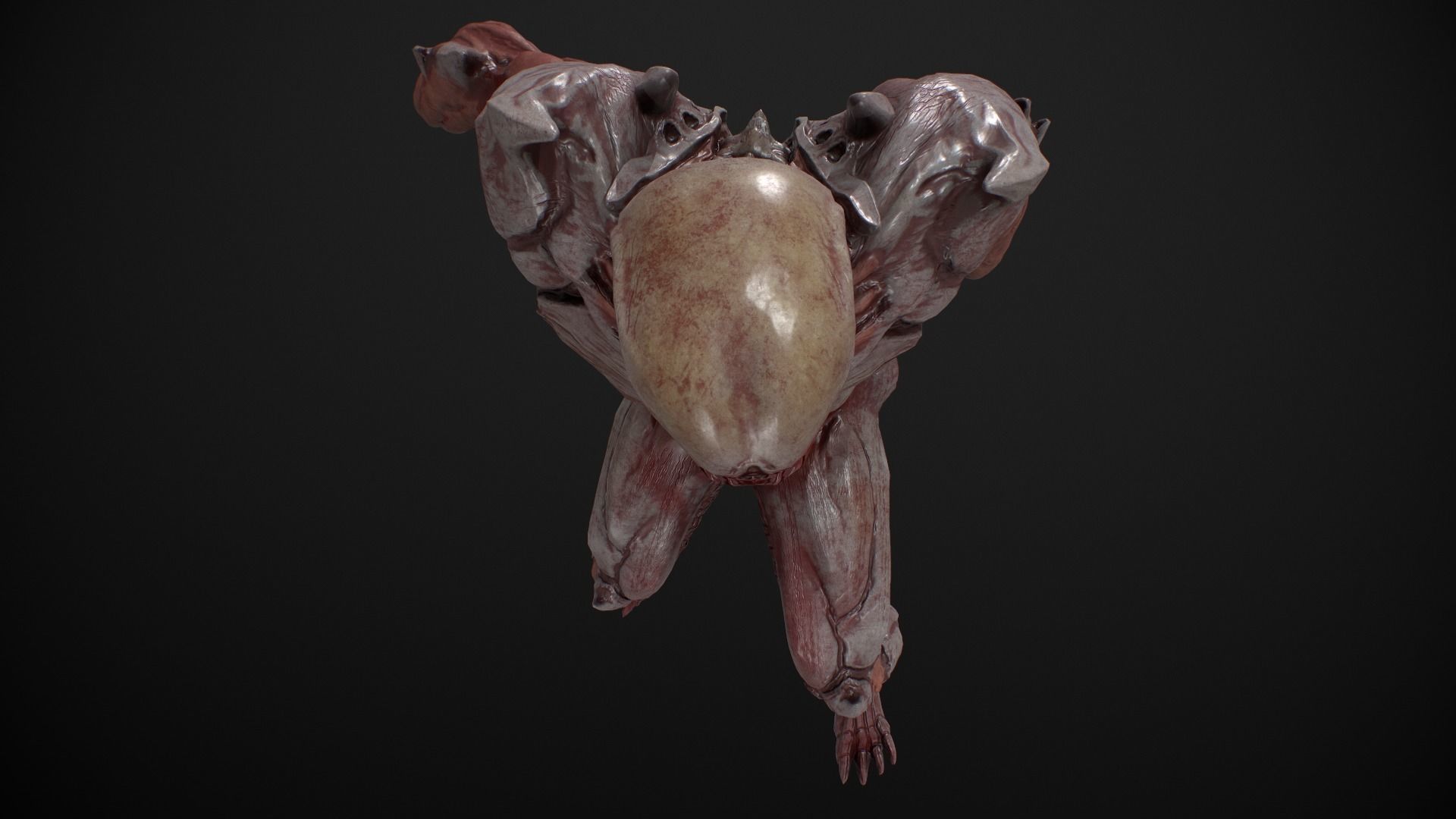Mutant 2 Humanoid Monster Low-poly 3D model_12