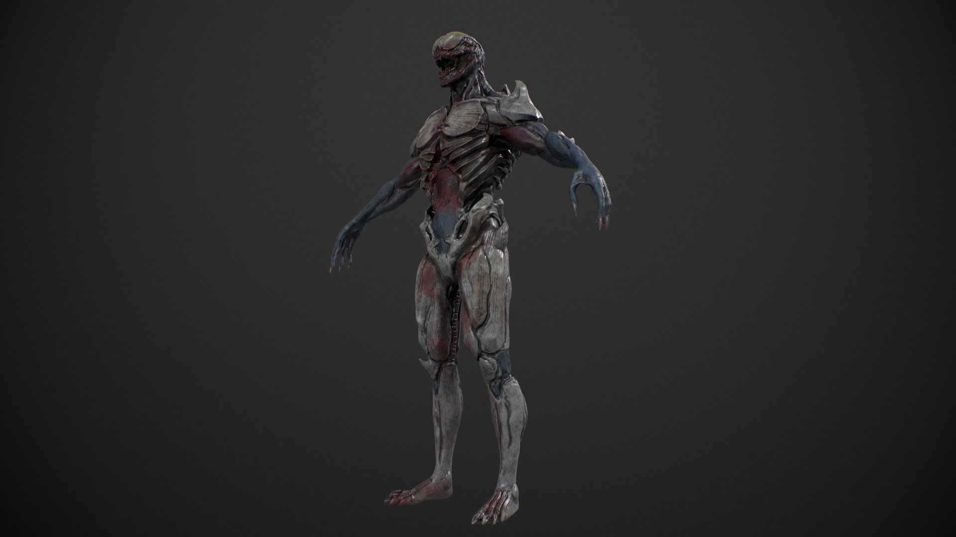 Mutant 2 Humanoid Monster Low-poly 3D model_16
