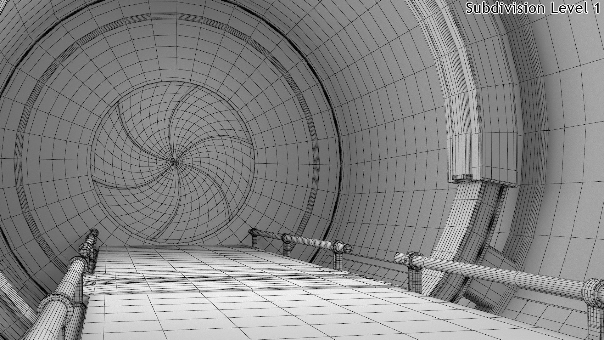 Sci-Fi Futuristic Corridor Collection 3D model_18